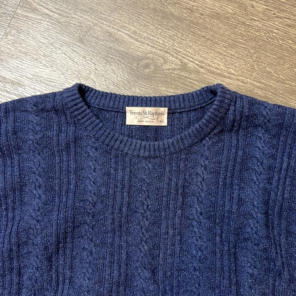Tricots St Raphael Union‎ Made Wool Blend Knit Crewneck Sweater - Picture 4 of 8